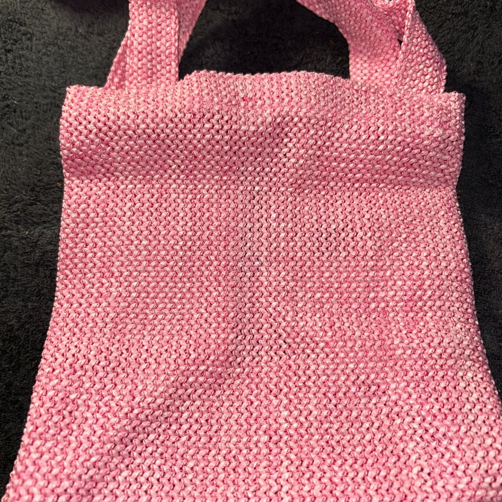 Prada Pink Crochet Logo Tote - Picture 2 of 3